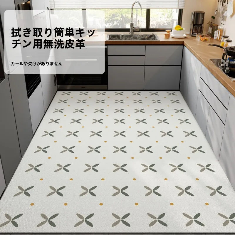 キッチン用防油防滑PVCマット【防水・汚れ防止・広範囲用・カーペット風】