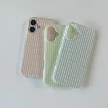 夏にぴったりの爽やかなストライプデザイン！iPhone用保護ケース【可愛いカラーバリエーション・17pro/iPhone16pro max対応】