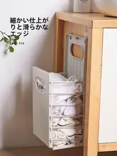 壁掛け式折りたたみ式ランドリーバスケット【家庭用・収納・持ち手付き】