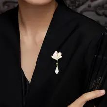 玉蘭花ブローチ【旗袍用・高級感・国風・精緻・女性用】