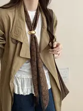 レトロなカシューナッツ柄の手作り巻き縁リボンヘアスカーフ【春用・ファッション・ネックアクセサリー】