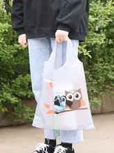 かわいい折りたたみ環境保護ショッピングバッグ【カートンデザイン・女性用・手提げ】