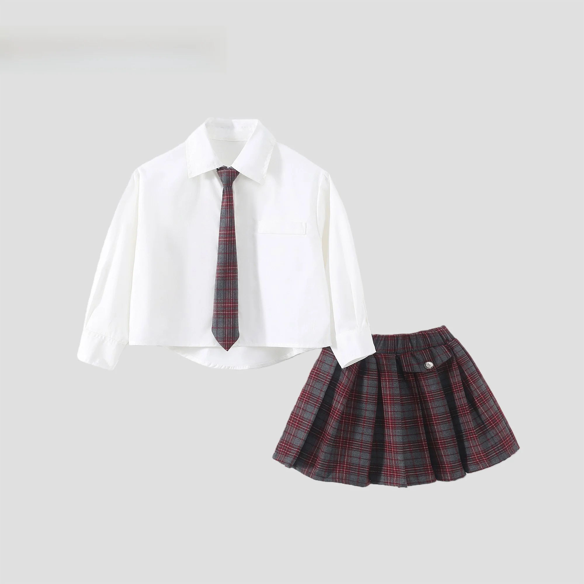 ボブに似合う服 中学生：学院風シャツとチェック柄スカートセットの選定ガイド