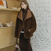 フランス風 ヴィンテージスタイル翻領ジッパーコート【リバーシブル・皮毛一体】