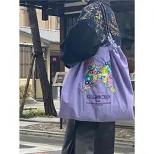  日本刺繍黒蝶 エコバッグ キャンバスバッグ
