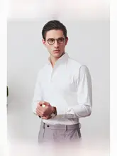 ビジネス用 長袖快適シャツ【白色・形状記憶・洗濯容易・モーダル素材】