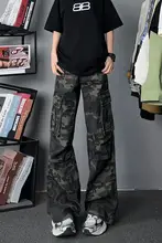 アメリカンヴィンテージ風迷彩パンツ【ワークポケット付き・ストレートシルエット・カジュアル】