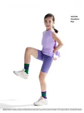 子供用 夏の運動ヨガサイクリングパンツ【紫外線対策・五分丈】（セットアップ対応）