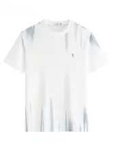 涼感満点の狼柄ラウンドネック半袖Tシャツ【カジュアル・メンズ・デザインTシャツ】