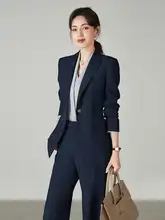 高級浅灰色一つボタンビジネスジャケット【女性用・エレガントデザイン・正装】（セットアップ対応）