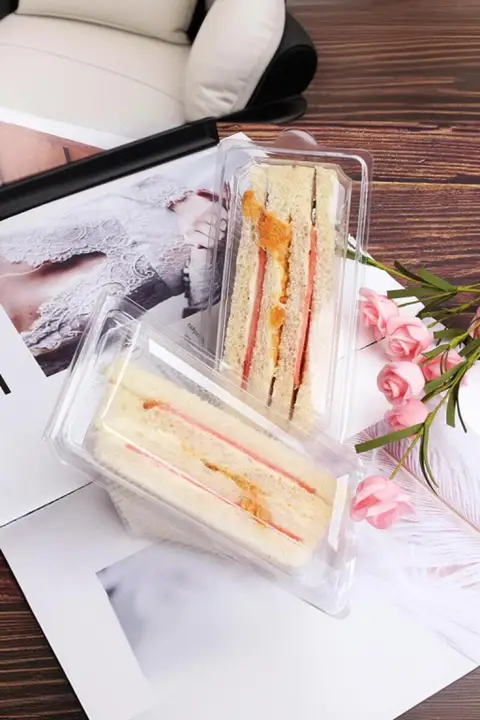 透明三角プラスチックサンドイッチパッケージ【使い捨て・ケーキボックス】