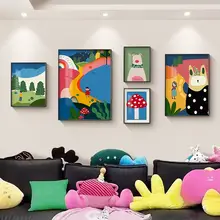 ウォールアート 3点セット リビング ソファ背面 壁掛け 抽象画 カートゥーン ポップカラー おしゃれ 高級感 インテリア