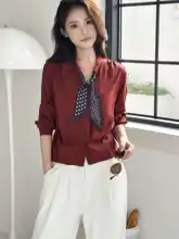 デザイン性のあるカジュアル長袖シャツ【ファッション・スリムフィット・女性用】