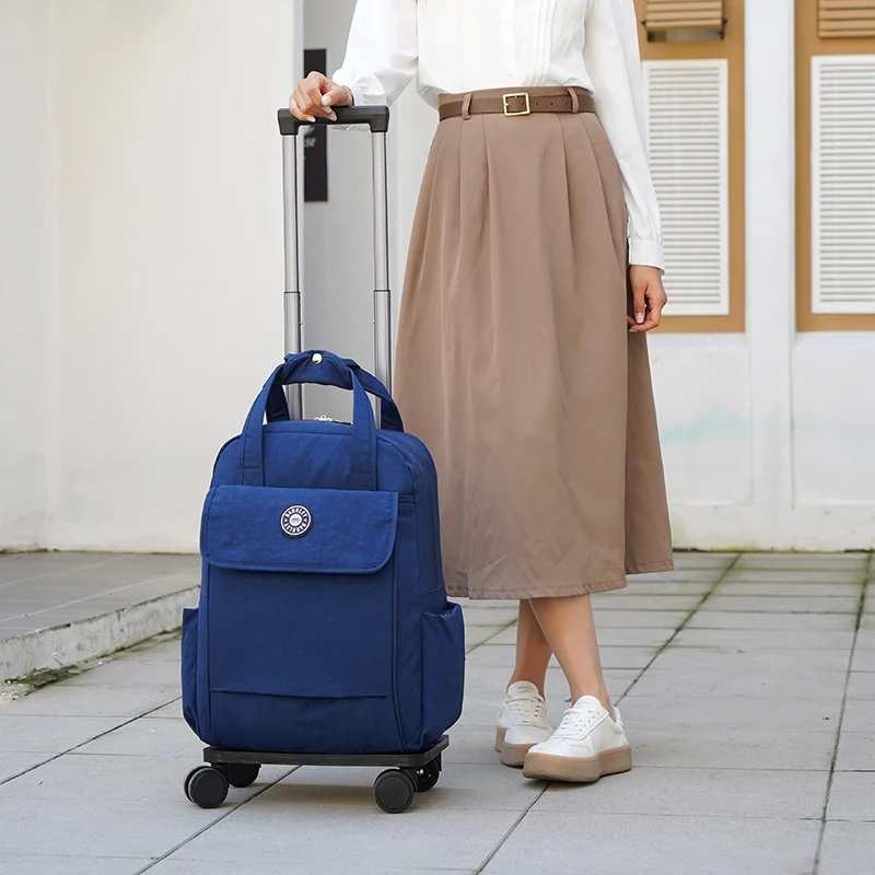 防水プリントキャリーバッグ：一泊旅行用の軽量で通気性の高い持ち運びカバン