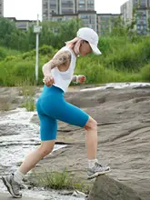 アウトドア用 吸汗素材 ライディングストレッチショートパンツ【フィットネス・ヨガ用・女性用】