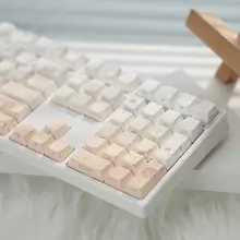 透光加工のPBT素材キーボードカバー【グラデーション・五面熱昇華・サイド刻印・雲中の蝶ランデザイン】