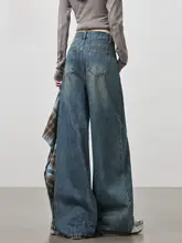 レディース デニム風レイヤードシャツ【チェック柄・ワイドレッグパンツ・フレアデザイン】（セットアップ対応）