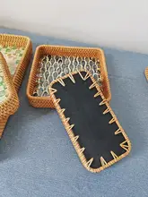 ベトナム製 藤編み果物トレイ【シェルデザイン・家庭用・お菓子収納用】