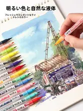 ダブルヘッド毛ブラシアートラインペン【ソフト先端・学生向け水彩画用】