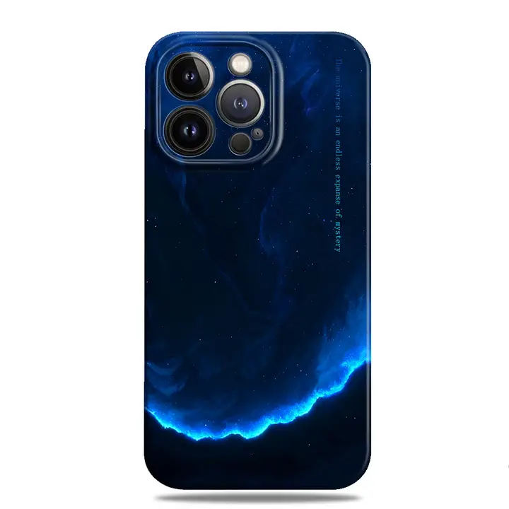 深い海のような色合いのスマートフォンケース【磁力吸着・全包型・各機種対応】（セットアップ対応）