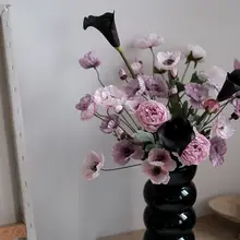 高級感ある紫色のポピー造花束【インテリア装飾・客間用】