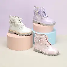 女の子用 マーチンブーツ【冬用・加えられた暖かさ・クリスタルデザイン・子供用ファッション】