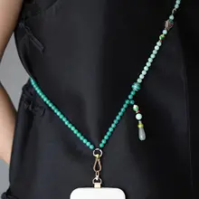 遠山の青緑色スマホストラップ【ショルダー掛け・長タイプ】