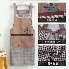 防水背面付きエプロン【キッチン用・綿製・撥水加工・カジュアルデザイン】