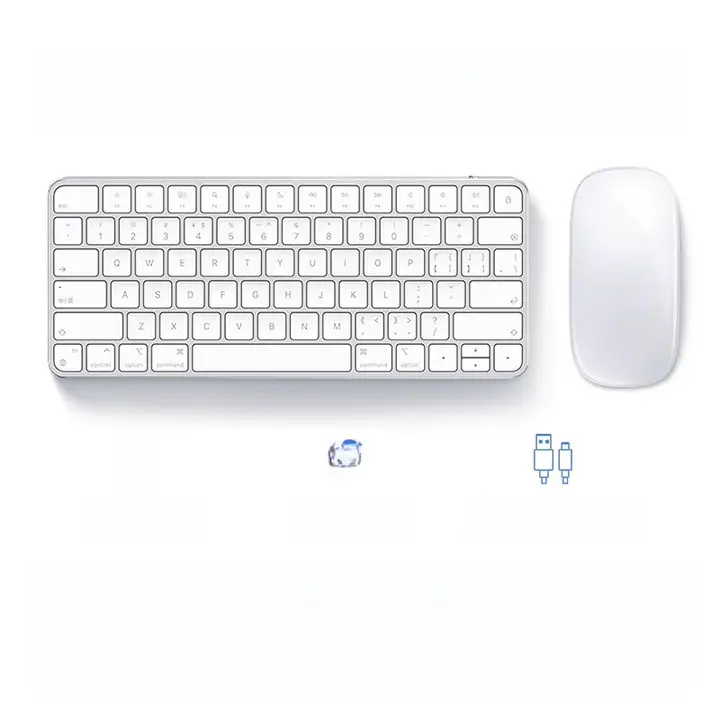 Apple製キーボード対応のワイヤレスBluetoothキーボードとマウス【ミニ・軽量・静音設計・汎用】（セットアップ対応）