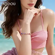 ブレスレット レディース カラーストーン カラフル 繊細 誕生日プレゼント 「AJIDOU」