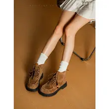 厚底マーチンブーツ【人気デザイン・ショートブーツ・レースアップ・極上の柔らかさ】（セットアップ対応）