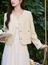 春にぴったりの微黄色コート【カジュアルな短丈カーディガン】
