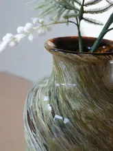 フランス風テクスチャーのビンテージ大肚花瓶【豪華なインテリア・リビング用】