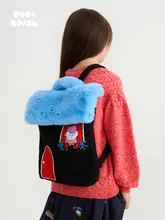 鳥のデザインのニットリュックサック【刺繍・カラーブロック・キッズ用】