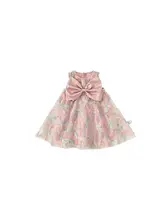 リボン付きシースルー子供用ワンピース【夏用・ノースリーブ・おしゃれ】