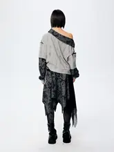 春の新作！個性的なプリントのカラーコンビネーション パーカー【ルーズフィット・短丈・女性用】（セットアップ対応）