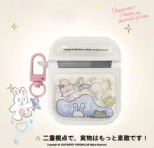 buddyoriginal イヤホンケース AirPods Pro 対応 うさぎ マスコット風 ソフトケース マグネット式 高級感 インスタ映え 「BUDDY」
