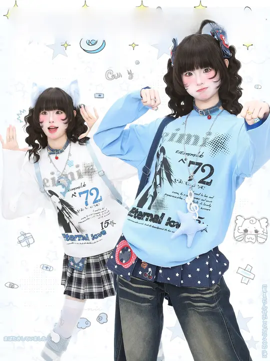 Languid Park Y2Kスタイル レディース長袖Tシャツ【春秋用・インナー・カジュアルデザイン】