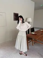 ヴィンテージ風 フラワープリント Aラインロングスカート【ウエストゴム・軽やかなドレープ】