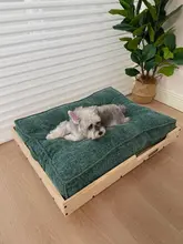 ペットベッド 犬 猫 大中小型 雪ニール 洗える クラウドコットン 天然木