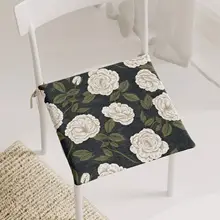 アメリカンスタイルの手描き花鳥デザイン椅子用クッション【オフィス・学生用・食卓用】