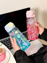 高温に耐えるトライタン製ストロー付き透明カップ【女子向け・おしゃれなデザイン】