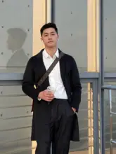 エレガントなデザイン！ウールブレンド中長丈メンズコート【英国風・スリムフィット・スーツカラー】
