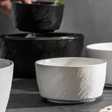 高級感ある陶器製個人用ご飯碗【日本風・スープ・麺用】