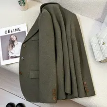 ノルウェーグリーン ヴィンテージウールジャケット【カジュアルデザイン・女性用・シングルブレスト】