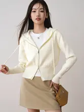 ron ダブルジップフード付きニットカーディガン【カジュアル・長袖】