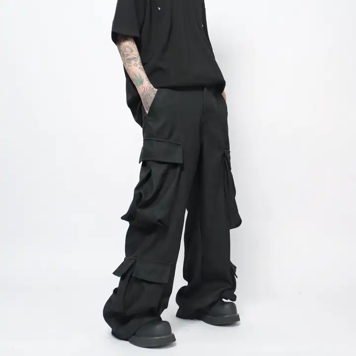 アメリカンスタイルのヴィンテージ感あふれる多ポケット作業パンツ【ゆったりストレート・ワイドレッグ・デザイン性】