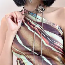 調節可能なローズチョーカーネックレス【小型高級デザイン・甘美でクール・ウエストチェーン】