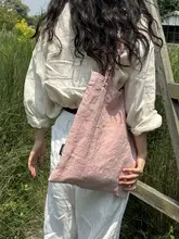 純リネンピンクのショルダーバッグ【花柄デザイン・特別感ある布製・カジュアルスタイル】