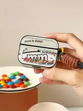 イヤホンケース AirPodsシリーズ対応 M&M'sモチーフ ストラップ付き かわいい ユニーク